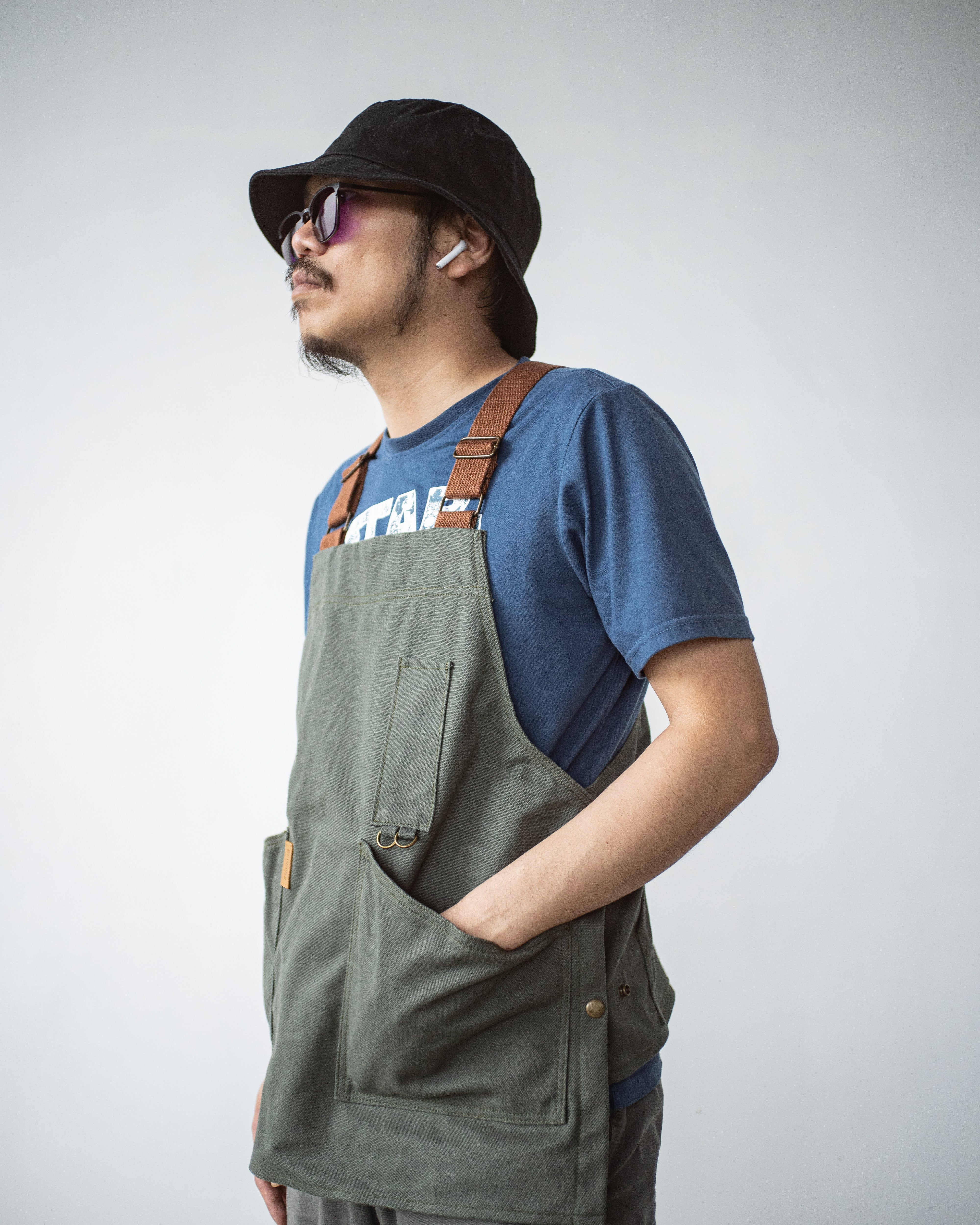 Gouache Waxed Canvas Levi Apron Vest